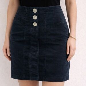 Free People Every Minute Every Hour Black High Waisted Button Skirt 0